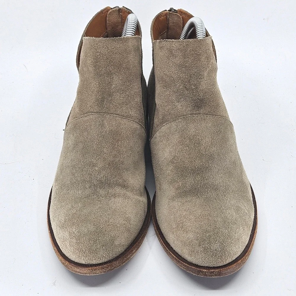 Kork-Ease Riviera Suede Ankle Boot Zip Back Taupe Womens Size 8M Boho Minimalist